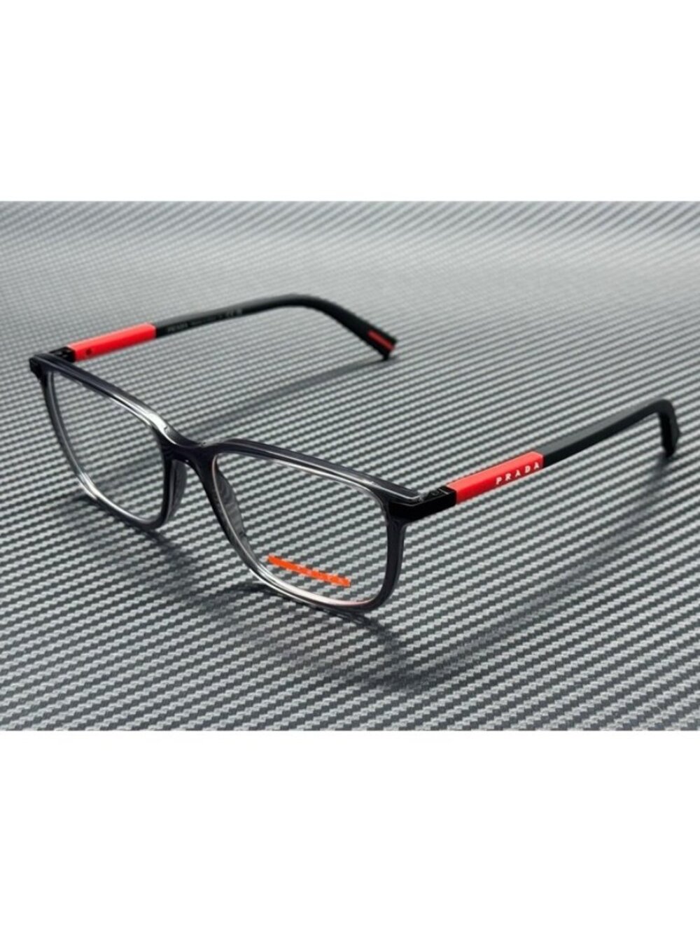 New Prada Linea Rossa Men Transparent Anthracite Eyeglasses 56-17-145